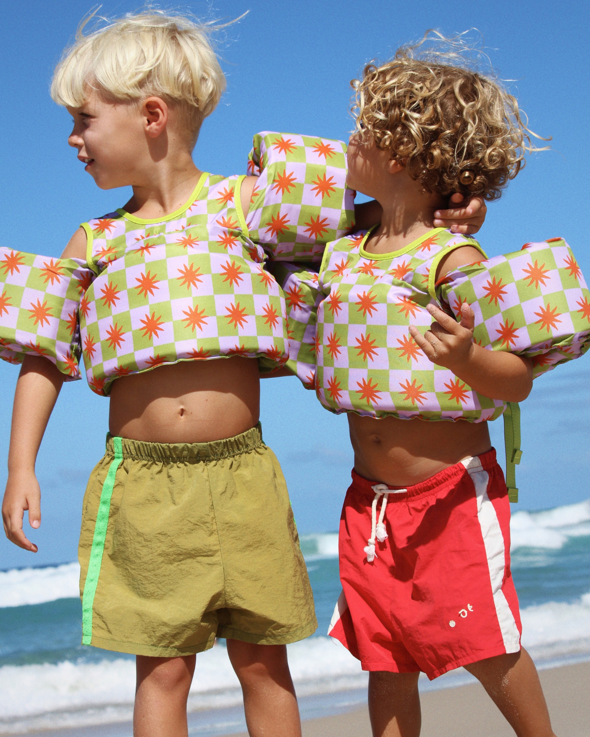 La La Luna Water wings float vest in Jagger print