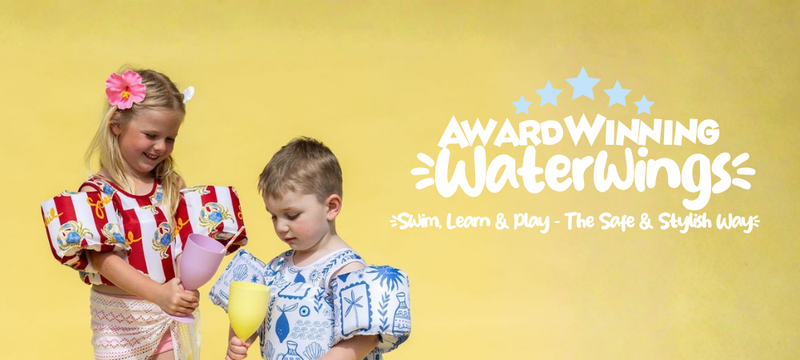 Child wearing La La Luna Waterwings in the pool