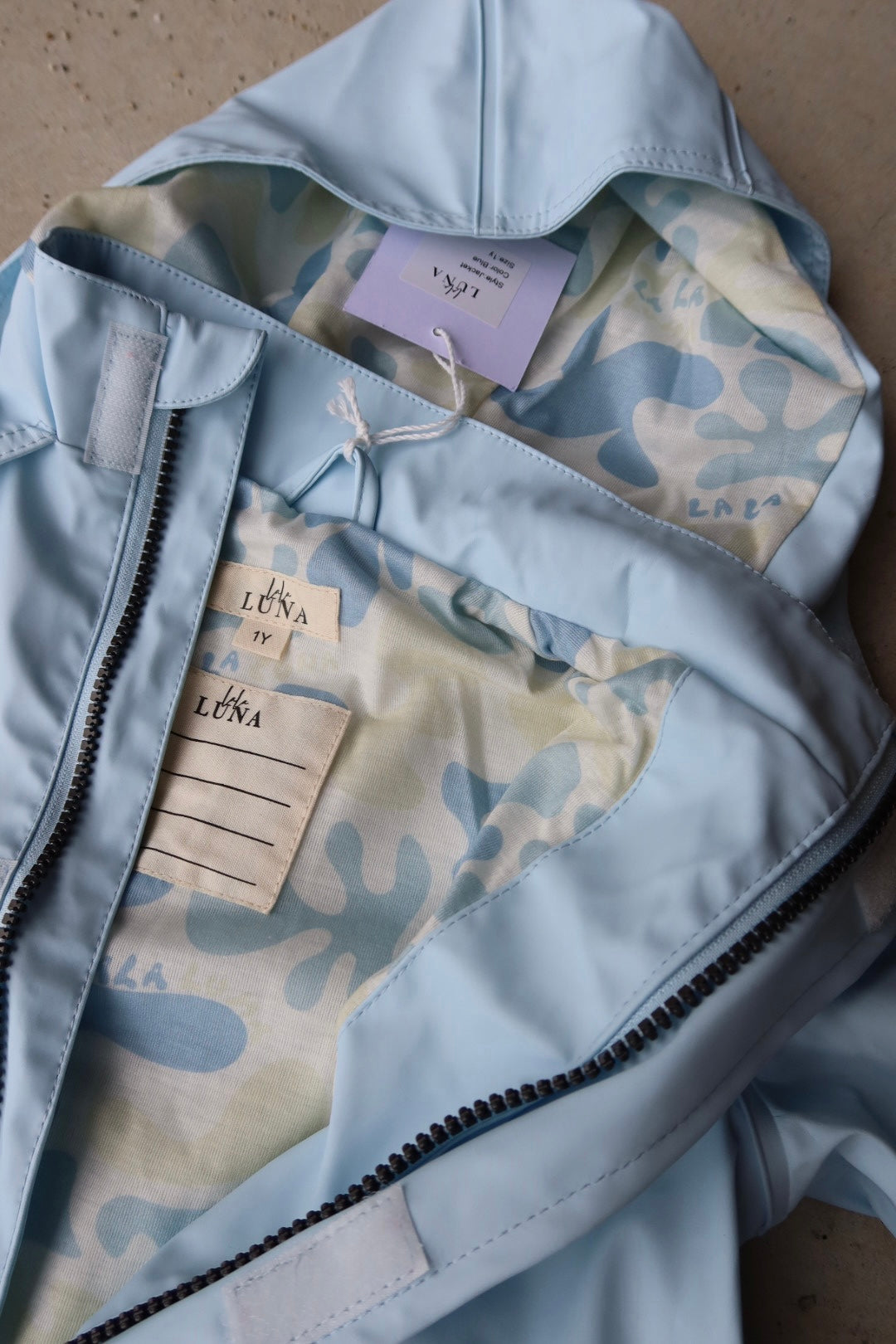 Baby Blue rain jacket Size 1